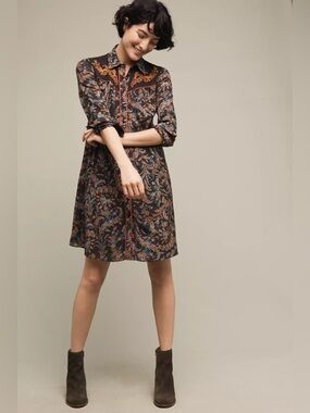Anthropologie HOLDING HORSES Escalante Button Down Dress
Size 0 NWT